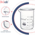 Heavy Duty Glass Beaker Set, Thick-Walled 3.3 Borosilicate Glass Beakers, 10pcs Vol. 50ml with Double Scale Graduation