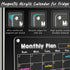 DIYMAG 3Pcs Acrylic Magnetic Dry Erase Calendar for Fridge, Clear Weekly Monthly Planner Menu with 6 Highlight Markers