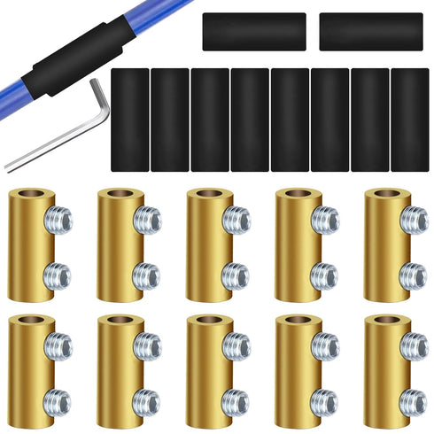 smseace 10Pcs 6 Gauge Wire Connectors with 10Pcs Heat Shrink Tubes, 80 Amp Circuit Splicing Terminal