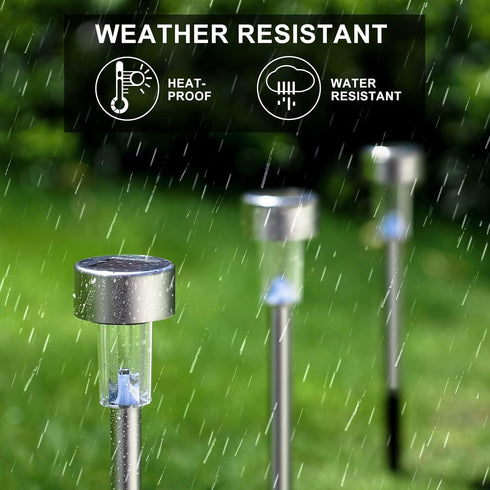 12 Pack Dream Master Solar Lights Outdoor Waterproof, Stainless Steel LED Landscape Lighting, Solar Garden Lights
