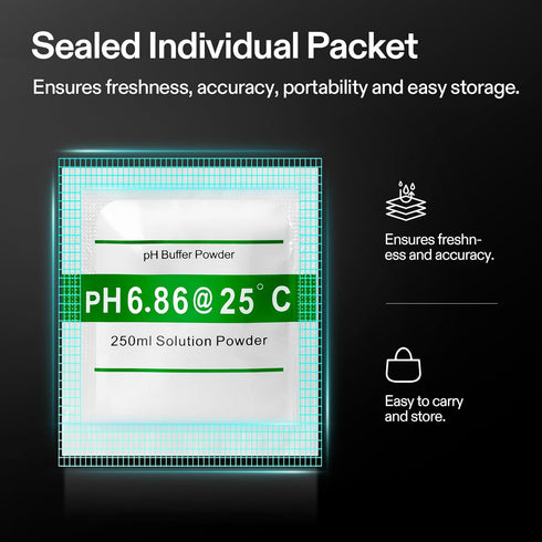 VIVOSUN 18-Pack pH Meter Buffer Solution Powder, pH 6.86/4.00/9.18 for Easy pH Tester Calibration