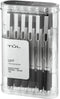 TUL GL1 Retractable Gel Pen, Needle Point, 0.7 mm, Gray Barrel, Black Ink, Pack of 12