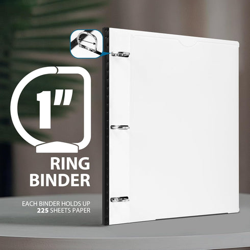 WOT I Telescoping 3 Ring Binder, 1 Inch, 1PC - White, Flexible Binder with Expandable Spine
