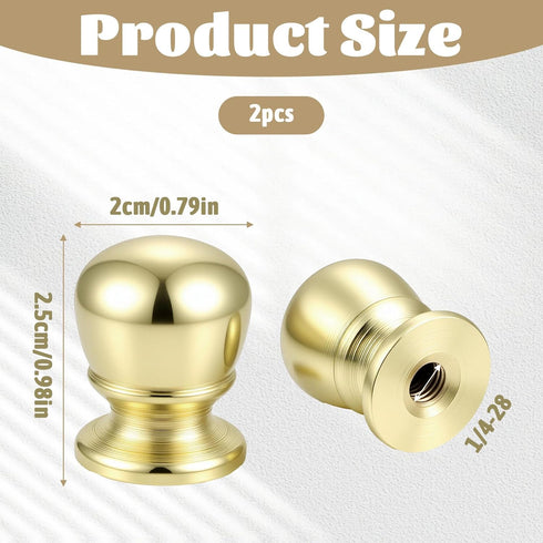 Psiriol 2Pcs 1/4-28 Inch Ball Lamp Finial Caps, Decorative Finial Knobs and Lamp Toppers Solid Lamp Finial Caps Finials