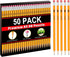 Gloween Wood-Cased #2 HB Pencils Bulk - 50 Pack Pre-Sharpened Yellow Pencils for Office School Supplies