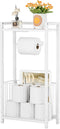X-cosrack Freestanding Toilet Paper Holder with Storage Shelf - All-in-One Toilet Roll Dispenser