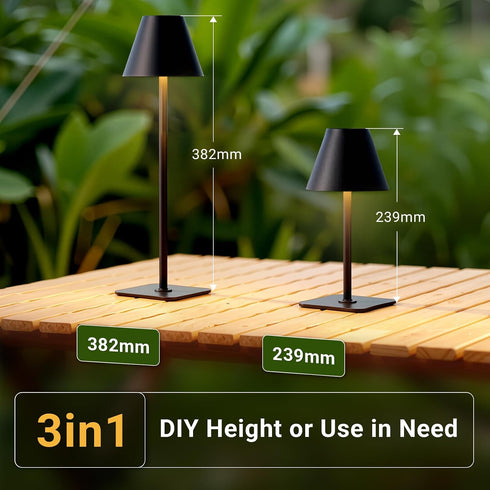 3000mAh Dimmable, Portable Cordless Table Lamp, Rechargeable Battery-Powered Lighting, Suitable for Dining Room