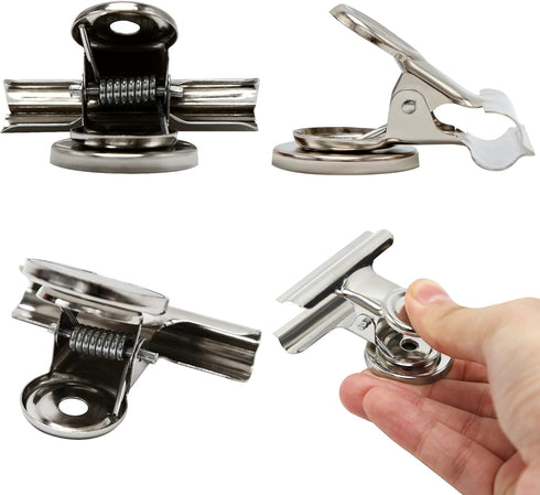 Magnetic Clips 2 Inch, Heavy Duty Metal Clips for Refrigerator, 10 Pack Strong Magnet Clips for Fridge, Whiteboard,