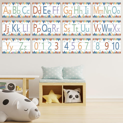 Moving Mountains Alphabet Number Bulletin Board Set, ABC Letters and Number 0-10 Cutouts for Classroom Wall Supplies