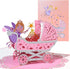 New Baby Card for Girl, Pop Up New Baby Card, Welcome Baby