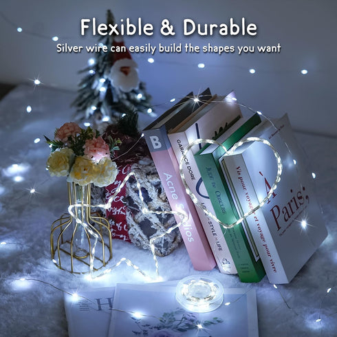2 Pack 33FT 100 8 JMEXSUSS Solar String Lights Outdoor Waterproof, Each LED Solar Fairy Lights Outdoor, Modes White