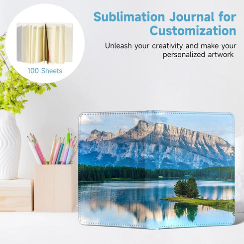 Lnrueg 6 Pcs Sublimation Notebook Blank Journal A6 100 Pages - Hardcover PU Notebooks for Note Taking, Plan Making,