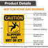 Slippery When Wet Or ICY Sign, Caution Sign 2 Pack, 10" x 7" Rust Free Aluminum with Pre-drilled Holes