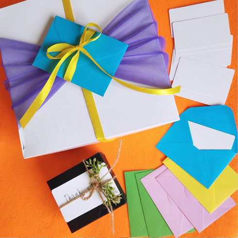 Supla 140 Sets Colorful Mini Envelopes with White Blank Note Cards, 14 Colors Tiny Pocket Envelopes for Small Gift