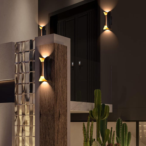 14W 3000K,Outdoor White,IP65 3000K SOKHNA Modern LED Outdoor Waterproof Wall Lamp Porch Wall LampWaterproof Exterior