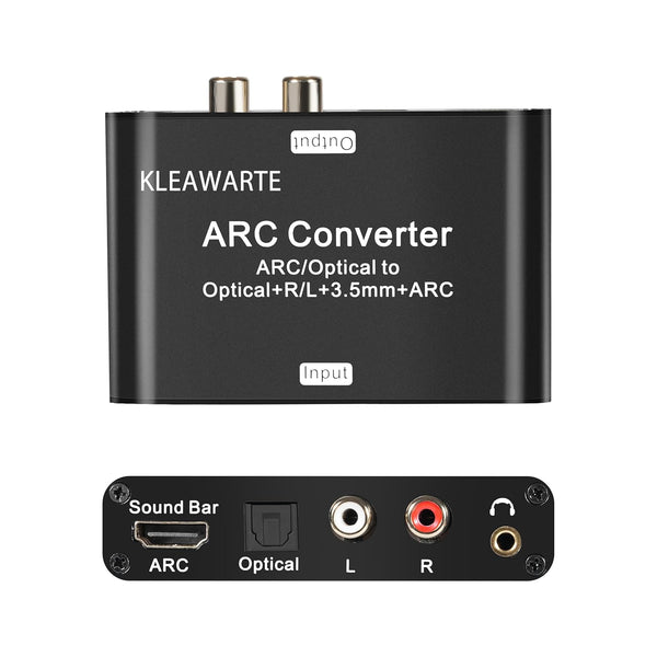 KLEAWARTE HDMI ARC Audio Extractor Optical/SPDIF HDMI ARC to Optical/SPDIF ARC L/R 3.5mm