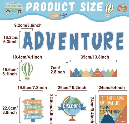 Let The Adventure Begin Motivational Bulletin Board Set for Classroom Decoration Let's Explore Themed Bulletin Cutouts Travel Map Poster Set for Teachers Students Back to School Wall Decor by ZOIIWA