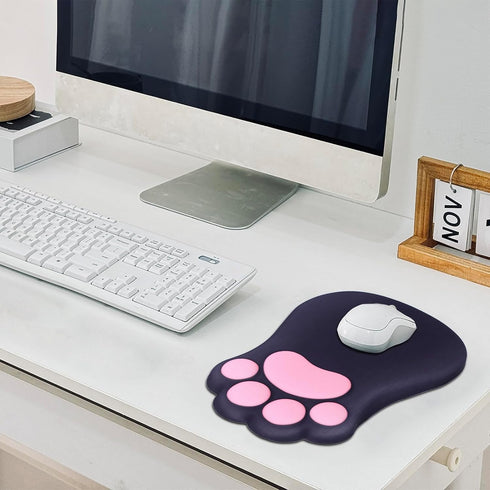 L-SPOUTTO Ergonomic Mouse Pad with Wrist Rest,Cute Cat Paw Mousepad Wrist Support,Comfortable Massage Design Computer