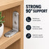 FZSFVAQ 16PCS 64 90 Set, Stainless Steel L Brackets with Screws, Degree Right Angle Corner Brace Metal Corner Brackets