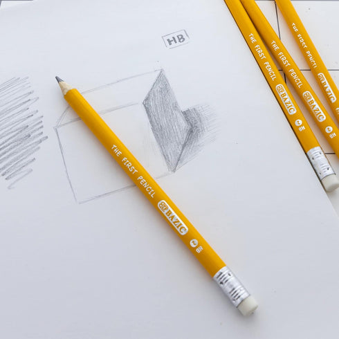 BAZIC Pencil Wood Pre-Sharpened #2 HB Jumbo Pencils - Premium Yellow Pencils for School Office (4/Pack), 2-Packs