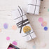 Happy New Year Stickers, 500 Labels, Black & Gold Faux Glitter Sticker