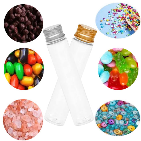 8 Pcs 110ml Clear Plastic Test Tubes 28 x 150mm with Screw Caps for Scientific Experiments, Bath Salts, Candy Storage