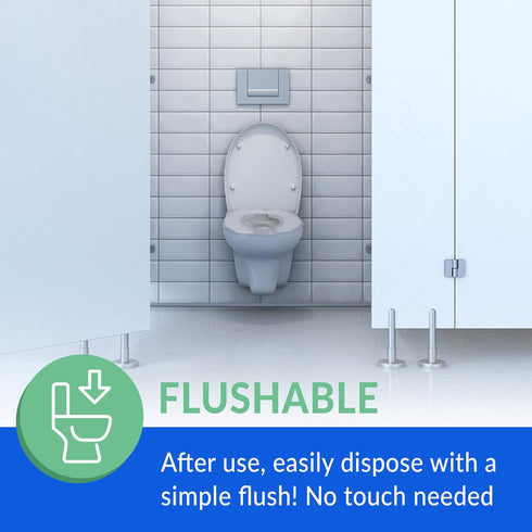(2000 8 Packs 250) 14x16" Reli. Toilet Seat Covers Pcs, of | Disposable Toilet Seat Cover - Flushable - (Half-Fold) |