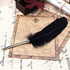 OPENDGO Feather Quill Ballpoint Pen - Natural Goods Feather Pen with Refined Plated Rod for School Writing