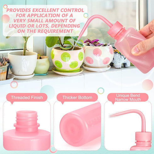 150ML Pink Wash Bottles, 5oz Mini Professional Squeeze Water Bottle for Lash Extensions, Easy to Carry