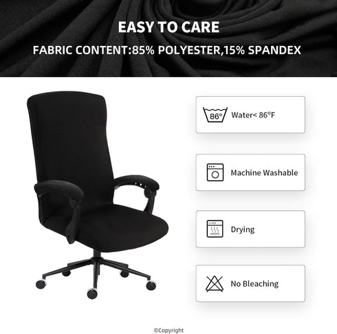 Water Resistant Stretch Computer Office Chair Cover with Armrest Covers, Durable Zipper Universal Washable Removable