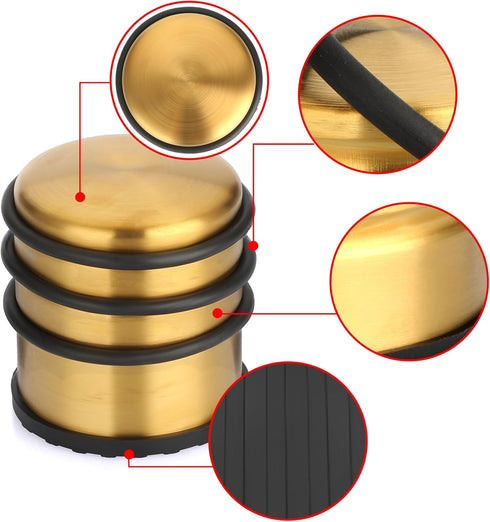 Sumnacon Heavy Duty Door Stopper, No Drill Stainless Steel with Anti-Skid Rubber for Home and Office