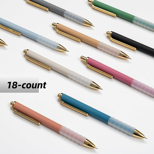 Linbsunne 18-Count Black Ballpoint Pens, Medium Point 1mm with Super Soft Grip for Men and Women