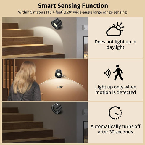 Phylosal Motion Sensor LED Wall Lights with Remote, Cordless LED Wall Mounted Sconces with RGB & Warm White Lighting