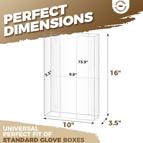 Storage Standard Countertop, Triple Glove Box Holder Dispenser - Kitchen, Medical, & Latex Glove Holder Wall Mount