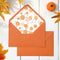 Whaline 50Pcs Fall Invitation Envelopes, Orange Pumpkin Greeting Card Holders with Stickers, V-Flap Envelopes Gift Card
