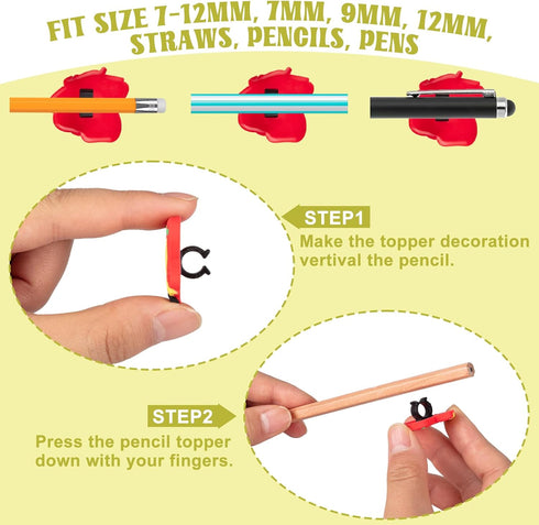 Pencil Clip Topper, 50 Pcs Different Pencil Decoration, Cute Charms for Kids, Students, School Gifts
