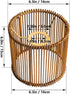 Osasy Small RattanShade Bamboo Lamp Shade,Unique Barrel/Cylinder Shape Hollow-Carved Boho Lampshades for Bedside Table