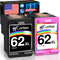 Cartlee Remanufactured Ink Cartridge Replacement for HP 62xl Black and Color Combo Pack for Envy 7640