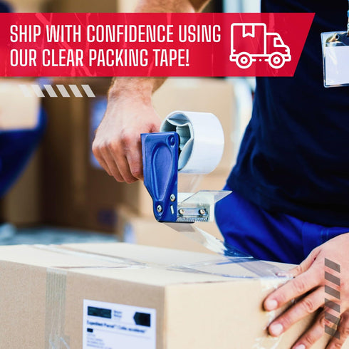 Clear Packing Tape 3" x 55 yards, 3 Mil Thick, Pack of 6 Rolls - Super Heavy-Duty Carton Sealing Tape for Packaging &