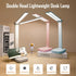 kvppvt LED Double Head Desk Lamp, Rechargeable Portable Table Lamp, Adjustable Light Color and Brightness, USB Powered