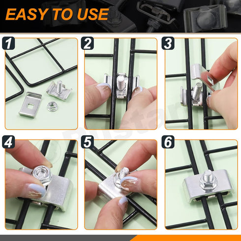 30 Sets Stainless Steel Gridwall Joining Clip Connectors, Grid Panel Joining Clips for Grid Panels