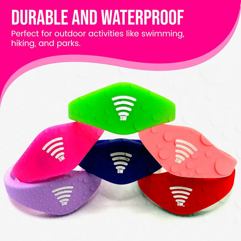 Sharewear Kids ID Bracelet Fitted NFC Safety Wristband, Slip-On Child ID Band for Emergency Contact Info, Waterproof