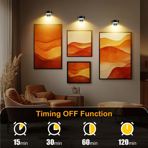 6 Pack maylit Rechargeable Picture Lights, Battery Operated Sconces for Wall, Art Lighting for Paintings Wireless