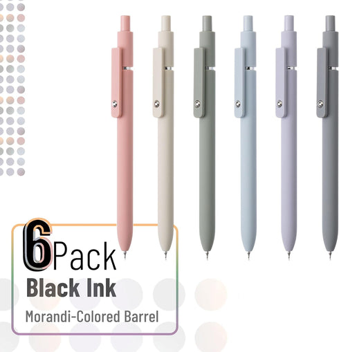 Mr. Pen - Retractable Fine Point Gel Pens, 6 Pack, Morandi Barrels, Fast Dry Ink, Cute Aesthetic Pens for Journaling by Mr. Pen