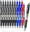 M&G Gel Pens 0.5mm Black Medium Point, 30 PCS Retractable Gel Ink Pens with Premium Ink & Comfort Grip (6 Blue + 3 Red)