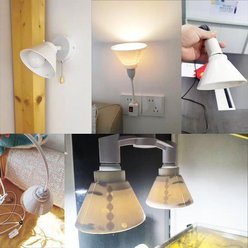 UtySty 2 Pack Bulb E26 Plug in Light Socket Lampshades Outlet to Socket Adapter Shade Table Lamp Base Lampshade