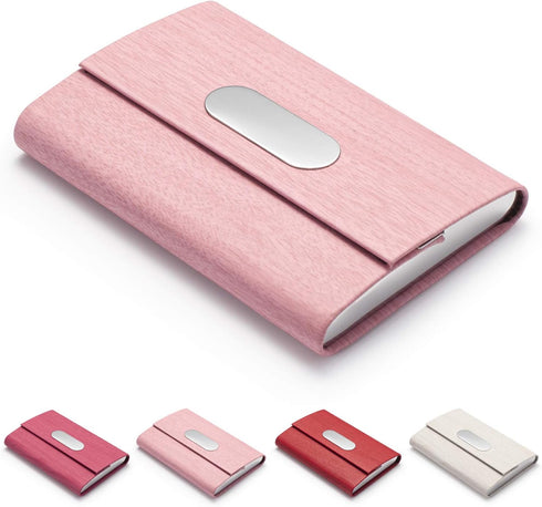 PU Leather Slim Business Card Holder for Women, ID Case/Wallet Pocket Business Name Card Carrier for Men