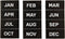 MasterVision Interchangeable Magnetic Board Accessories - Months of Year, Black/White, 2" x 1", 12 Pieces