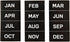 MasterVision Interchangeable Magnetic Board Accessories - Months of Year, Black/White, 2" x 1", 12 Pieces