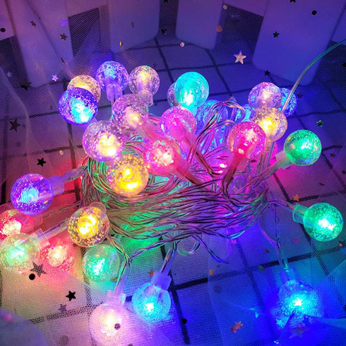 Operated2 Pack 26.2FT 60 16 Coloured Globe String Lights Battery LED Colour Changing Water Proof Crystal Ball Outdoor